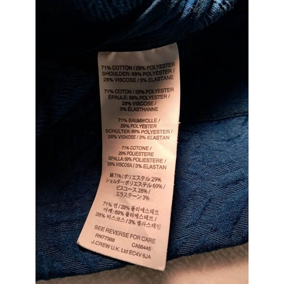 J.Crew Jacquard Sleeveless Zip-Pocket Shift Mini Dress Peacock Blue B9431 Size S - Picture 10 of 11